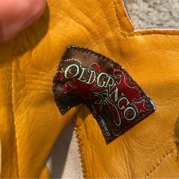 Old Gringo Hippy Dance Boots Burnished Leather 3D Appliquéd Studded Flowers 7.5B - Picture 12 of 16